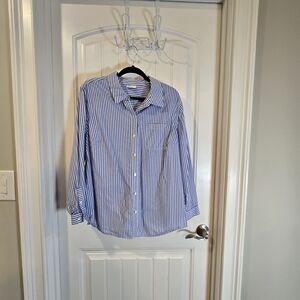 J. Jill Blue and White Striped Blouse